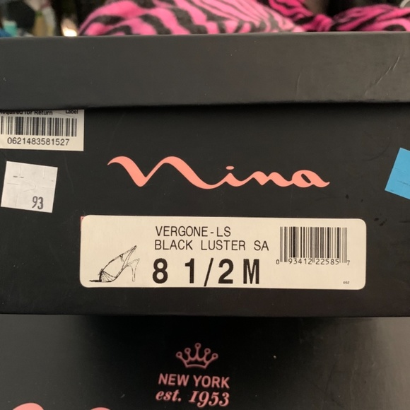 Vergone - Nina Black Statin Open Toe Heels - Picture 16 of 16